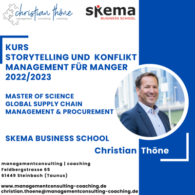 Für das Semester 2022/2023 übernehme ich ein Mandat als Adjunct Professor an der SKEMA Business School 